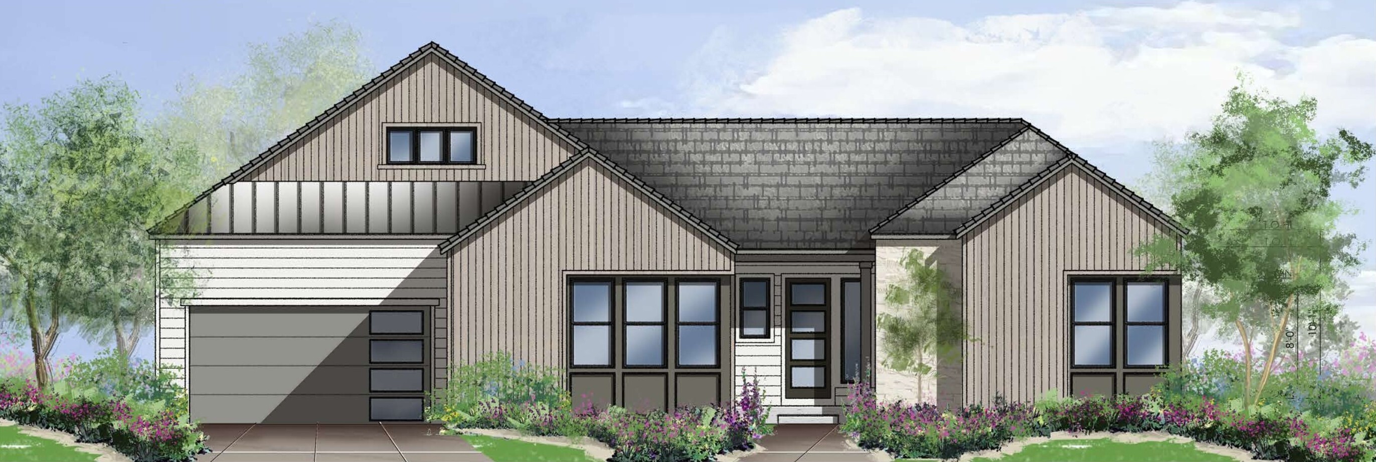Plan 1 Elevation B Rendering